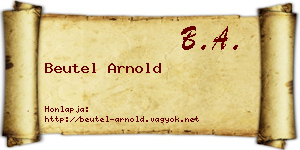Beutel Arnold névjegykártya